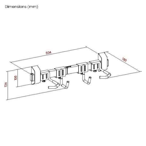 VDD Fahrradaufhängung - Fahrradwandhalterung - Fahrradträger - Fahrradhalterung für 2 Fahrräder - VDD World DE