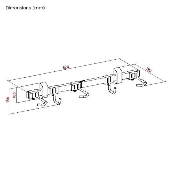 VDD Fahrradaufhängung - Fahrradwandhalterung - Fahrradträger - Fahrradhalterung für 3 Fahrräder - VDD World DE