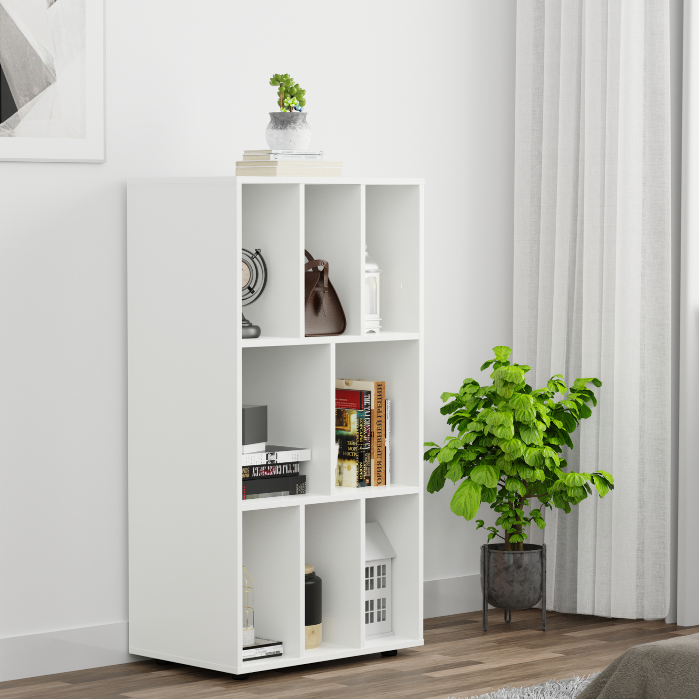 LP-Schallplattenschrank - Plattenschrank - Aufbewahrungsregal - Plattenregal - Bücherregal – Weiß - alternatives Bild
