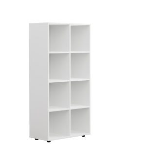 Fächerschrank Vakkie 8 offene Fächer Aufbewahrungsschrank - Bücherregal - Wandschrank – weiß