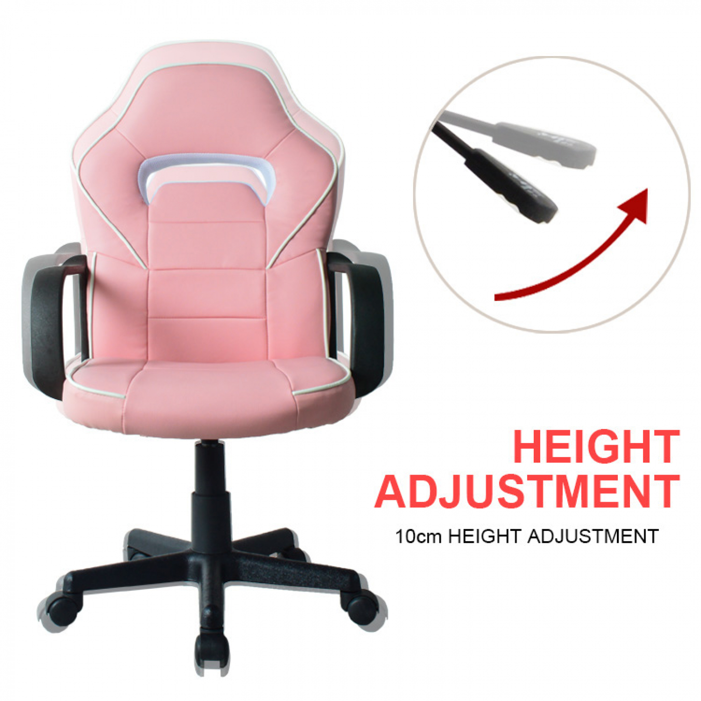 Bürostuhl Gaming Stuhl Thomas - Kinder - Racing Gaming Style - höhenverstellbar - pink - VDD World DE Bürostuhl Gaming Stuhl Thomas - Kinder - Racing Gaming Style - höhenverstellbar - pink - VDD World DE