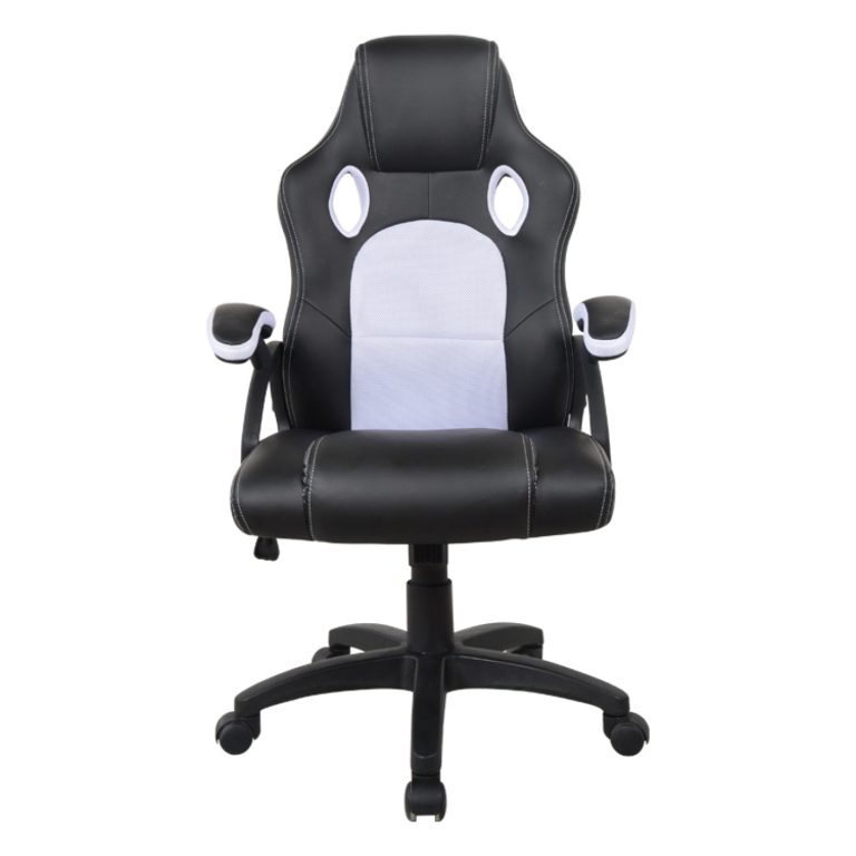 Bürostuhl Racing Gaming-Stil Premium-Design Wouter weiß schwarz - alternatives Bild