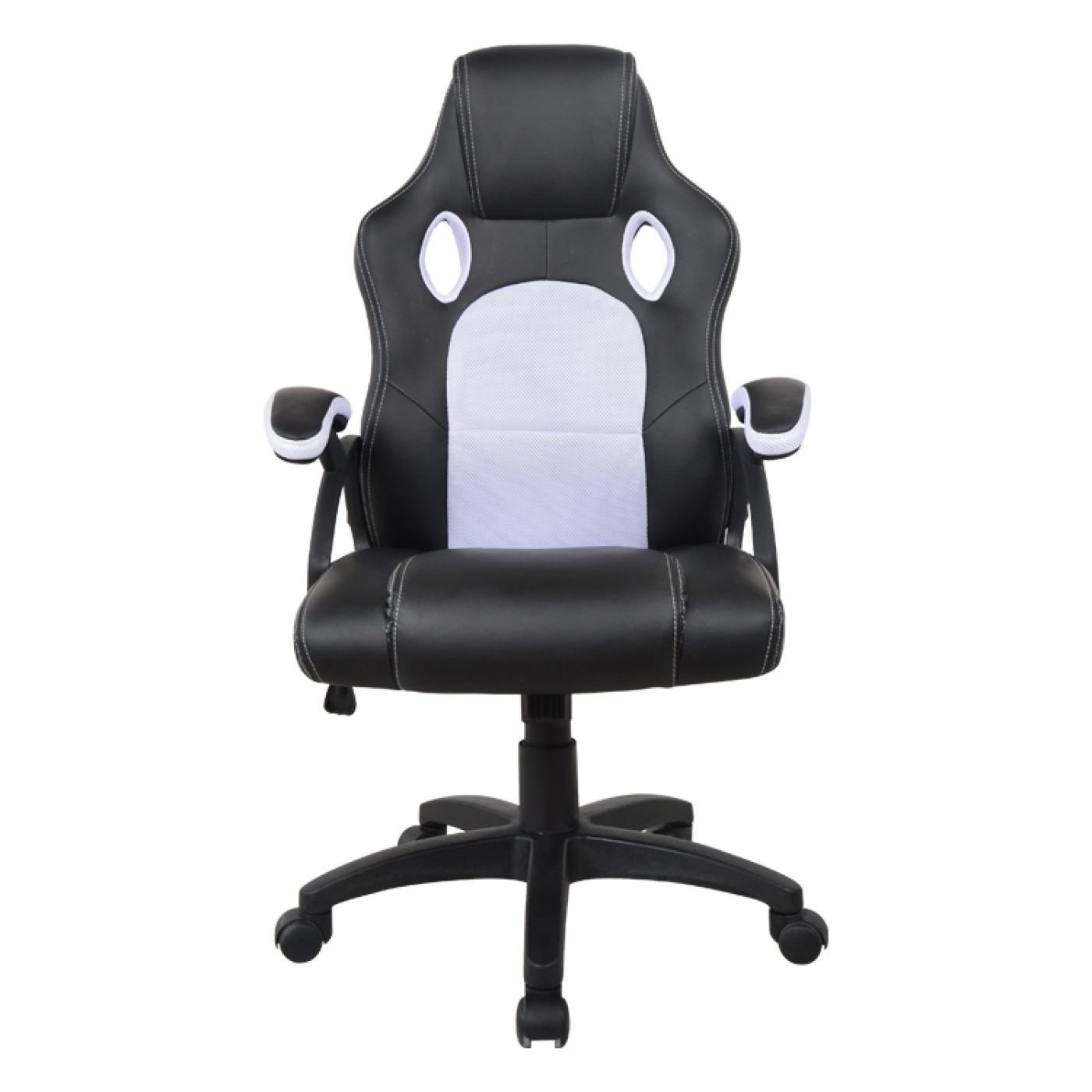 Bürostuhl Racing Gaming-Stil Premium-Design Wouter weiß schwarz - alternatives Bild