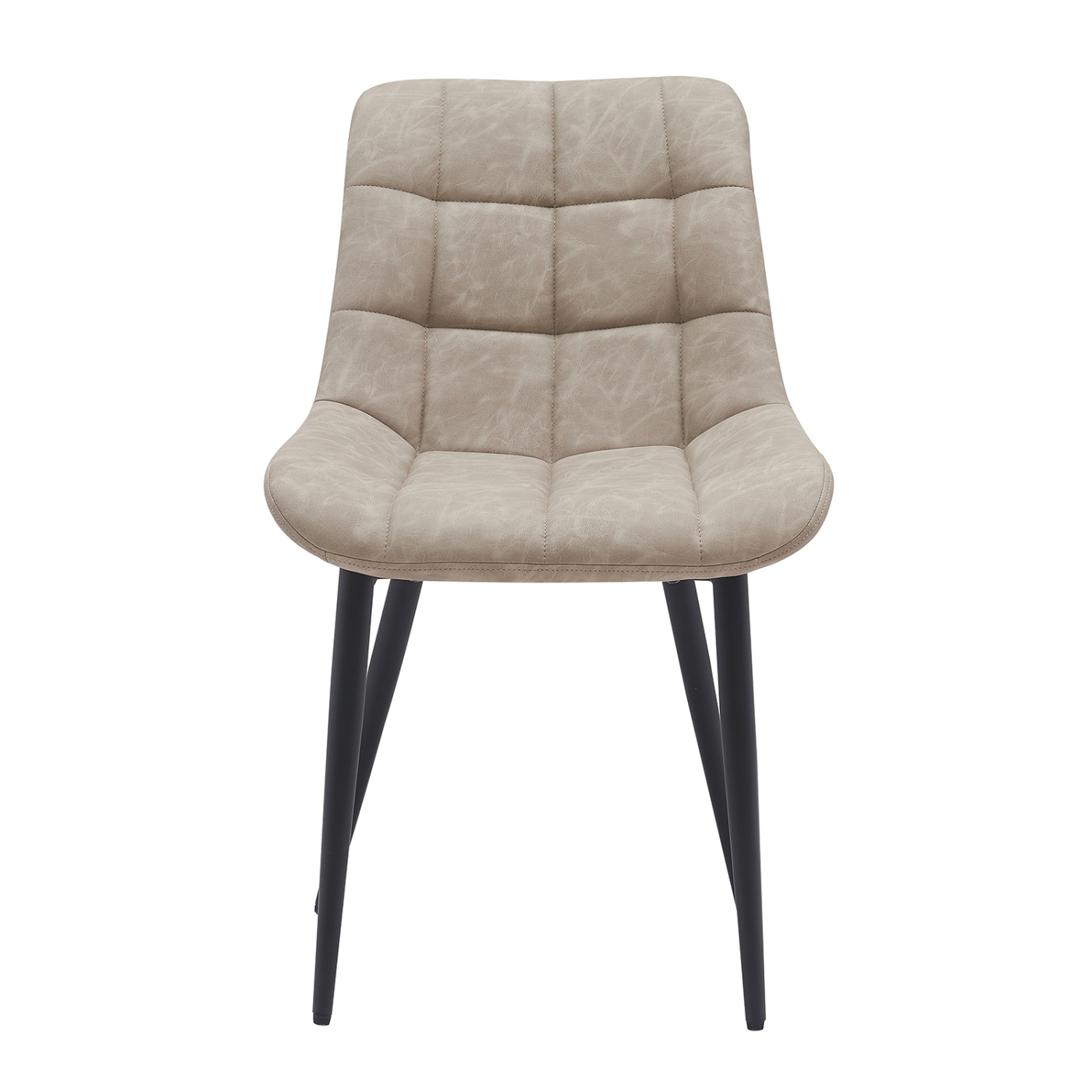 VVD Esszimmerstuhl - beige - schwarz - Metallgestell - industriell - 2er-Set