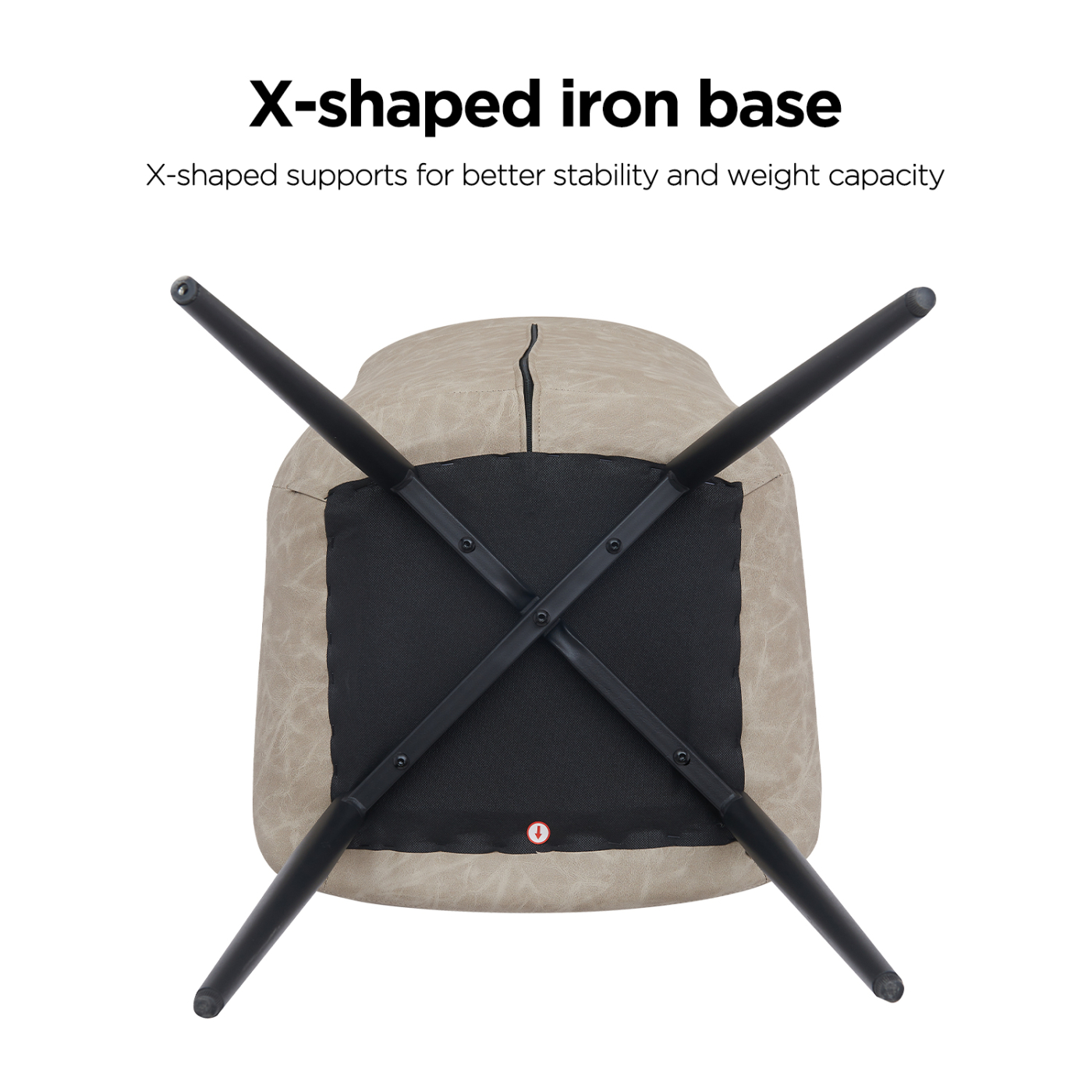 VVD Esszimmerstuhl - beige - schwarz - Metallgestell - industriell - 2er-Set - VDD World DE VVD Esszimmerstuhl - beige - schwarz - Metallgestell - industriell - 2er-Set - VDD World DE