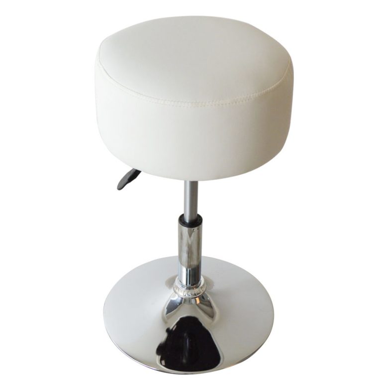 Hocker Retro Vintage - Schminktischhocker - höhenverstellbar bis 65 cm - weiß - alternatives Bild