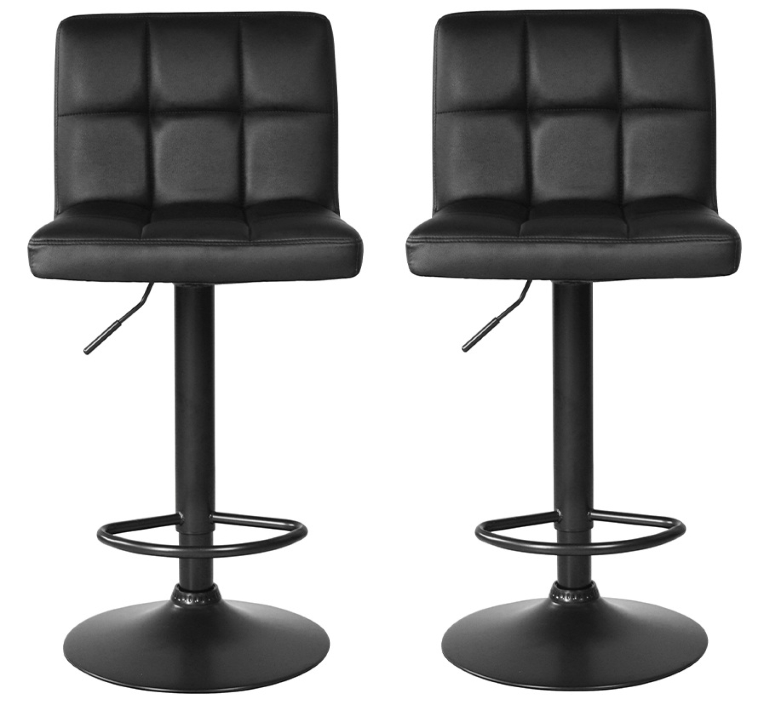 Schwarzer Barstuhl – stilvoll und verstellbar – modernes Design – Set aus zwei Barhockern