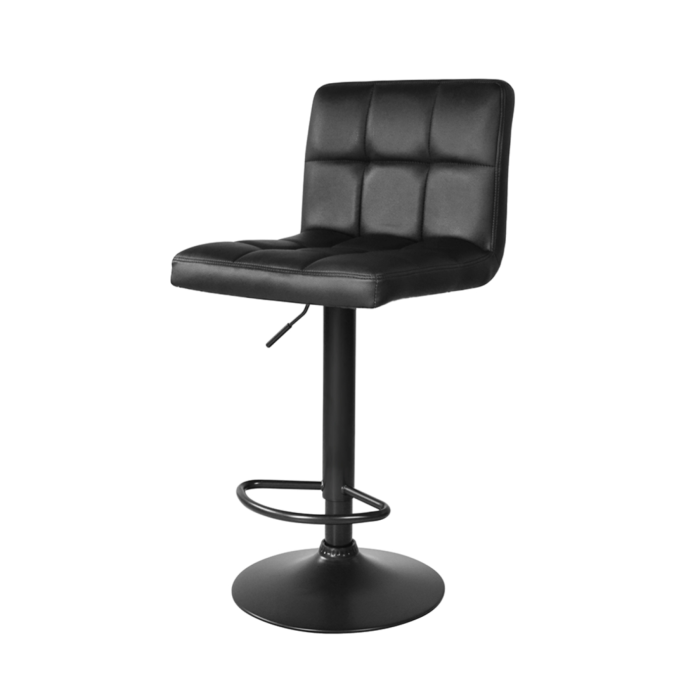 Schwarzer Barstuhl – stilvoll und verstellbar – modernes Design – Set aus zwei Barhockern - alternatives Bild