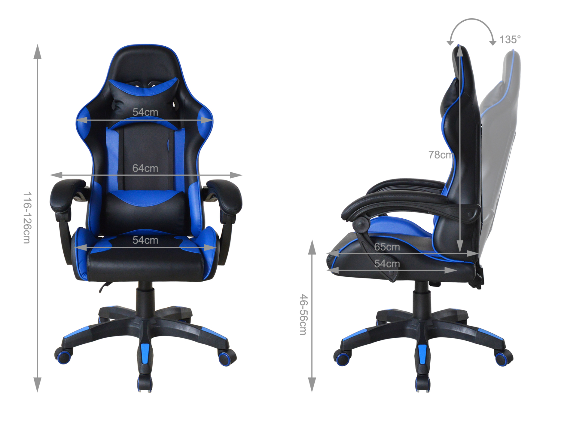 VDD Gaming - Gaming-Stuhl - verstellbar - ergonomisch - alternatives Bild