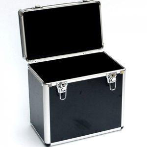   Vinyl-Etui LP-Etui für 70 bis 100 Teller aus abschließbarem schwarzem Aluminium