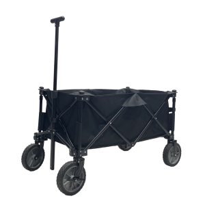 Zusammenklappbarer Bollerwagen – drehbare Vollräder – Bodenplatte – stabiles Gestell – 80 kg max