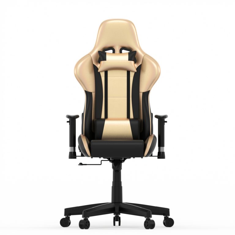 Spielestuhl GoldGamer Deluxe - Schreibtischstuhl - Racing Gaming Stuhl - Schwarzgold