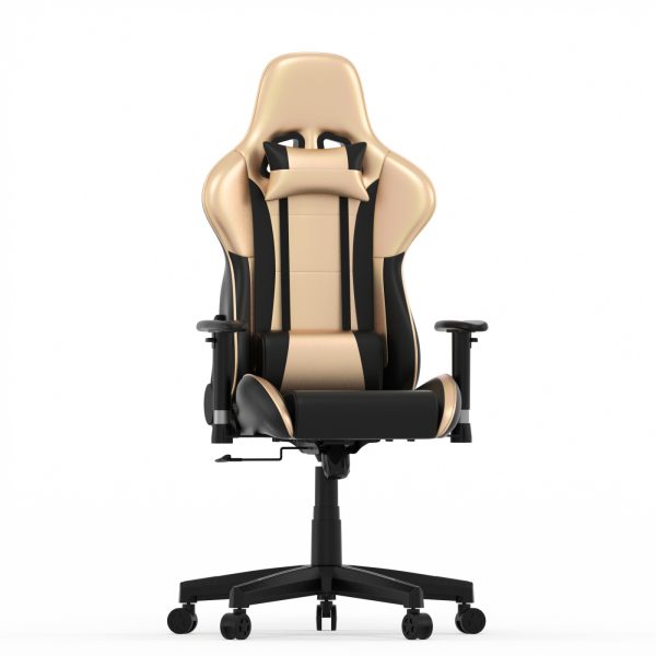   Spielestuhl GoldGamer Deluxe – Schreibtischstuhl – Racing Gaming Stuhl – Schwarzgold