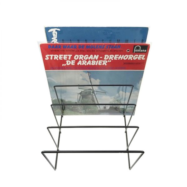   LP Vinyl Design Aufbewahrungsregal Plattenregal für 50 bis 60 Vinyl LPs von 12 Zoll schwarz