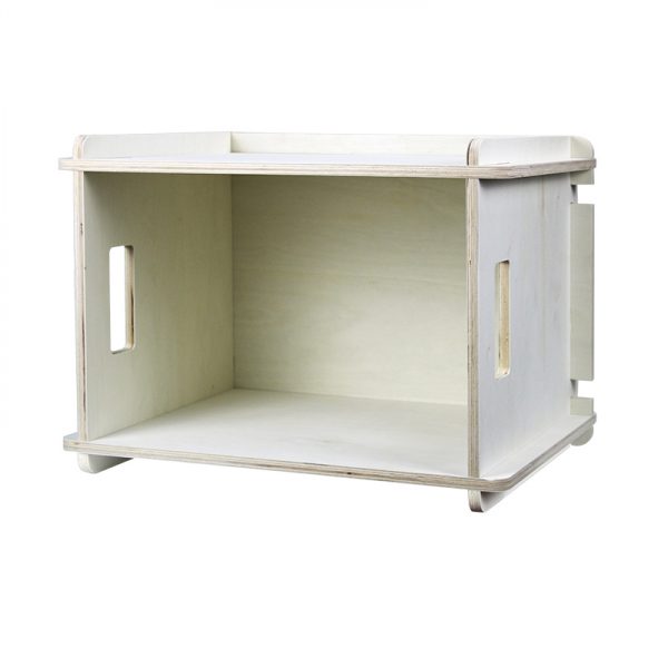   Schallplatten-Aufbewahrungsbox – Aufbewahrungsbox – Holz – weiß
