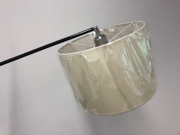   Stehleuchte Bogenlampe verstellbarer silberweißer cremefarbener Lampenschirm