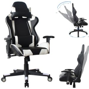 Bürostuhl Rennspielstuhl Style High Design Thomas weiß schwarz
