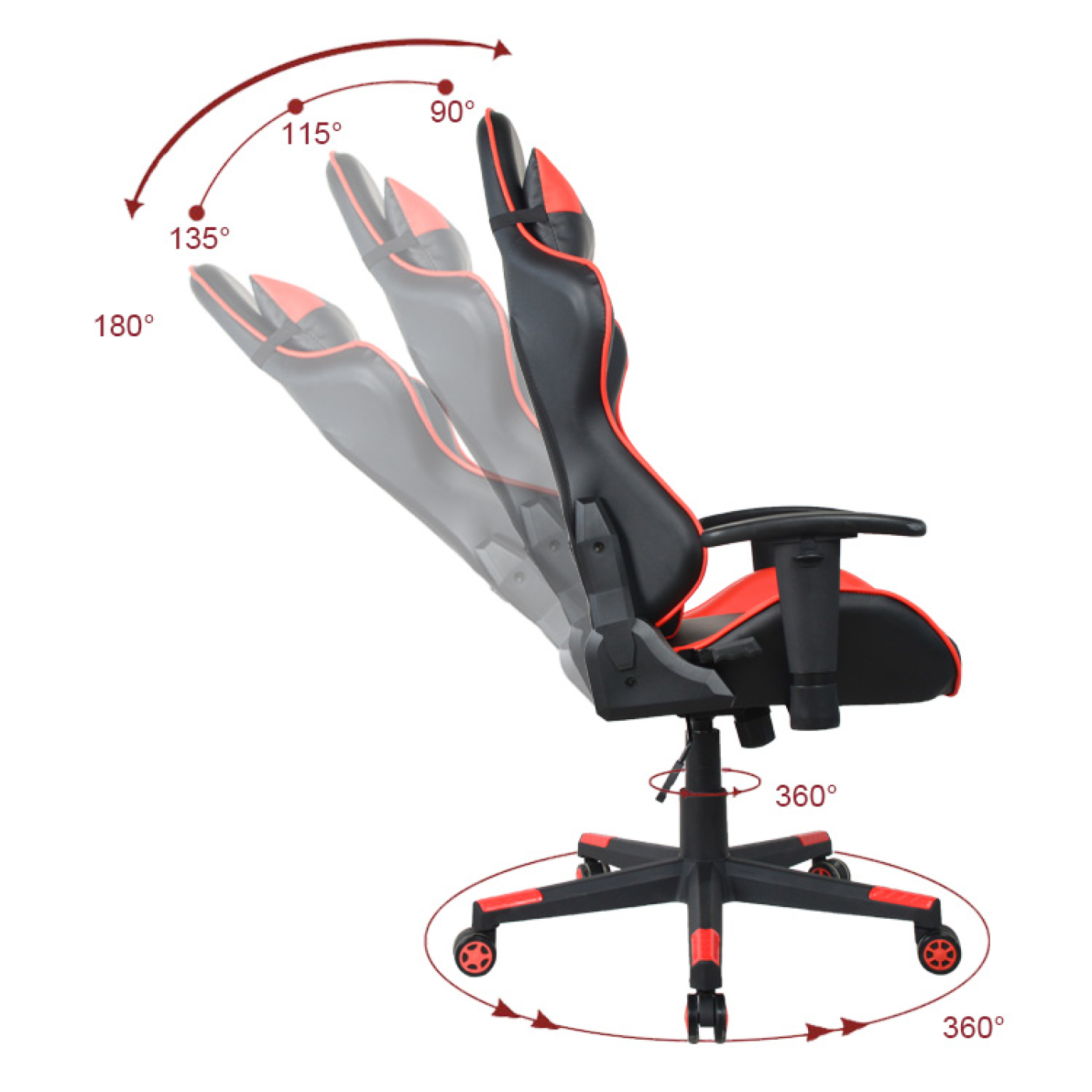 Bürostuhl Racing Gaming Stuhl Stil High Design Thomas - rot schwarz - VDD World DE Bürostuhl Racing Gaming Stuhl Stil High Design Thomas - rot schwarz - VDD World DE