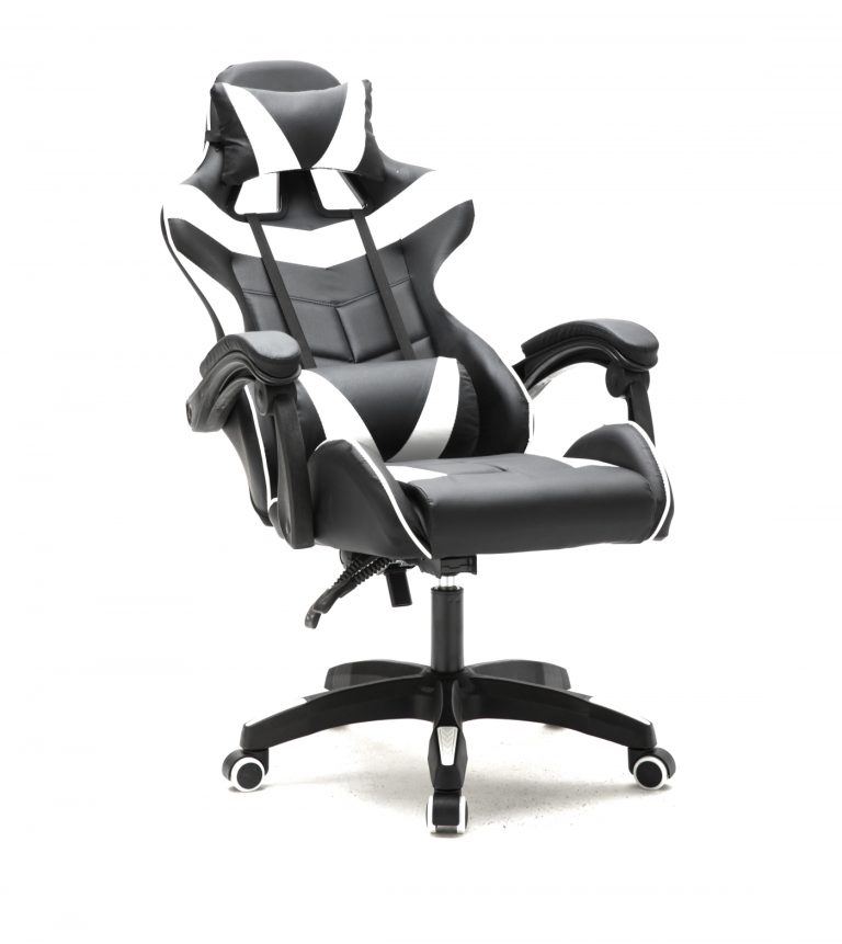 Gaming Stuhl Cyclone - Bürostuhl - Racing Gaming Stuhl - Weiß Schwarz