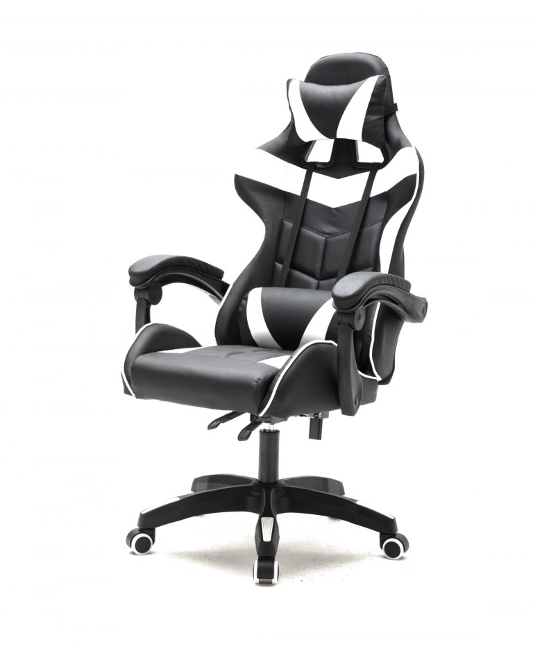 Gaming Stuhl Cyclone - Bürostuhl - Racing Gaming Stuhl - Weiß Schwarz - alternatives Bild
