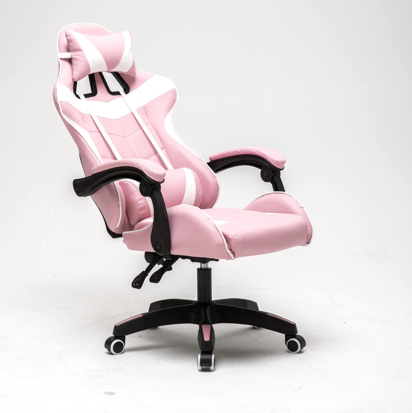 VDD - Gaming Stuhl Cyclone Teenager - Bürostuhl - Racing Gaming Stuhl - Rosa Weiß - alternatives Bild
