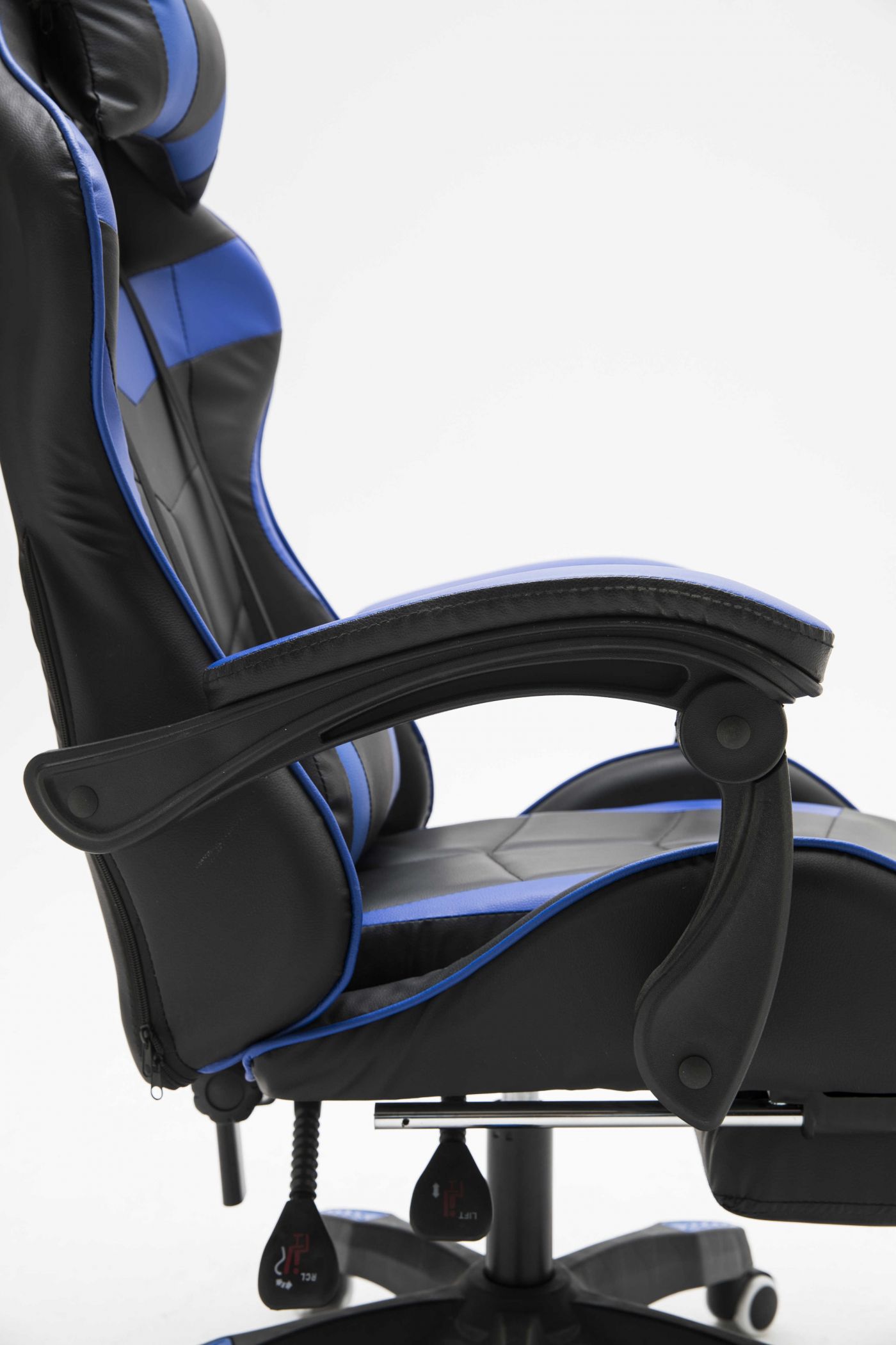 Gaming Stuhl mit Fußstütze Cyclone Teenager - Bürostuhl - Racing Gaming Stuhl - blau schwarz - VDD World DE Gaming Stuhl mit Fußstütze Cyclone Teenager - Bürostuhl - Racing Gaming Stuhl - blau schwarz - VDD World DE
