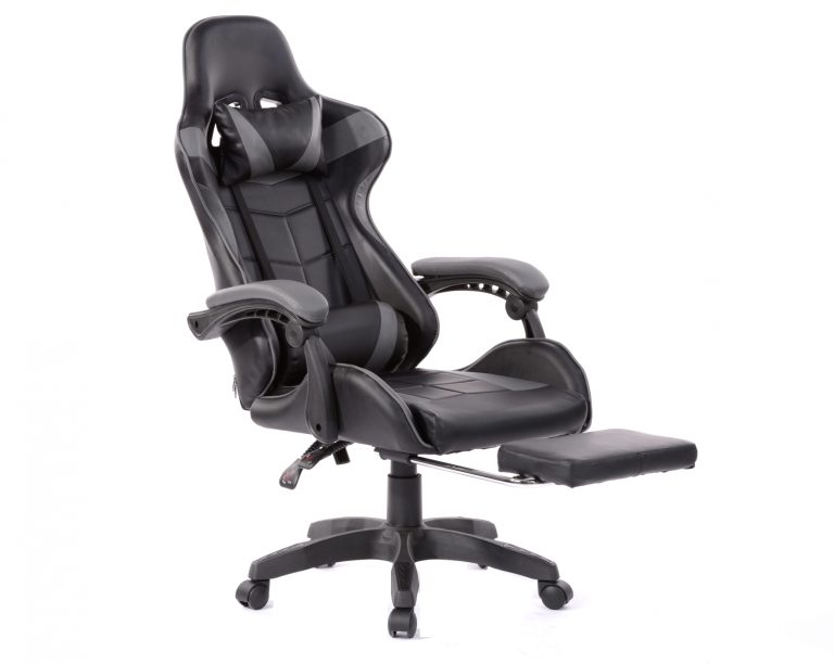 Gaming Stuhl Cyclone mit Fußstütze - Bürostuhl - Racing Gaming Stuhl - grau schwarz
