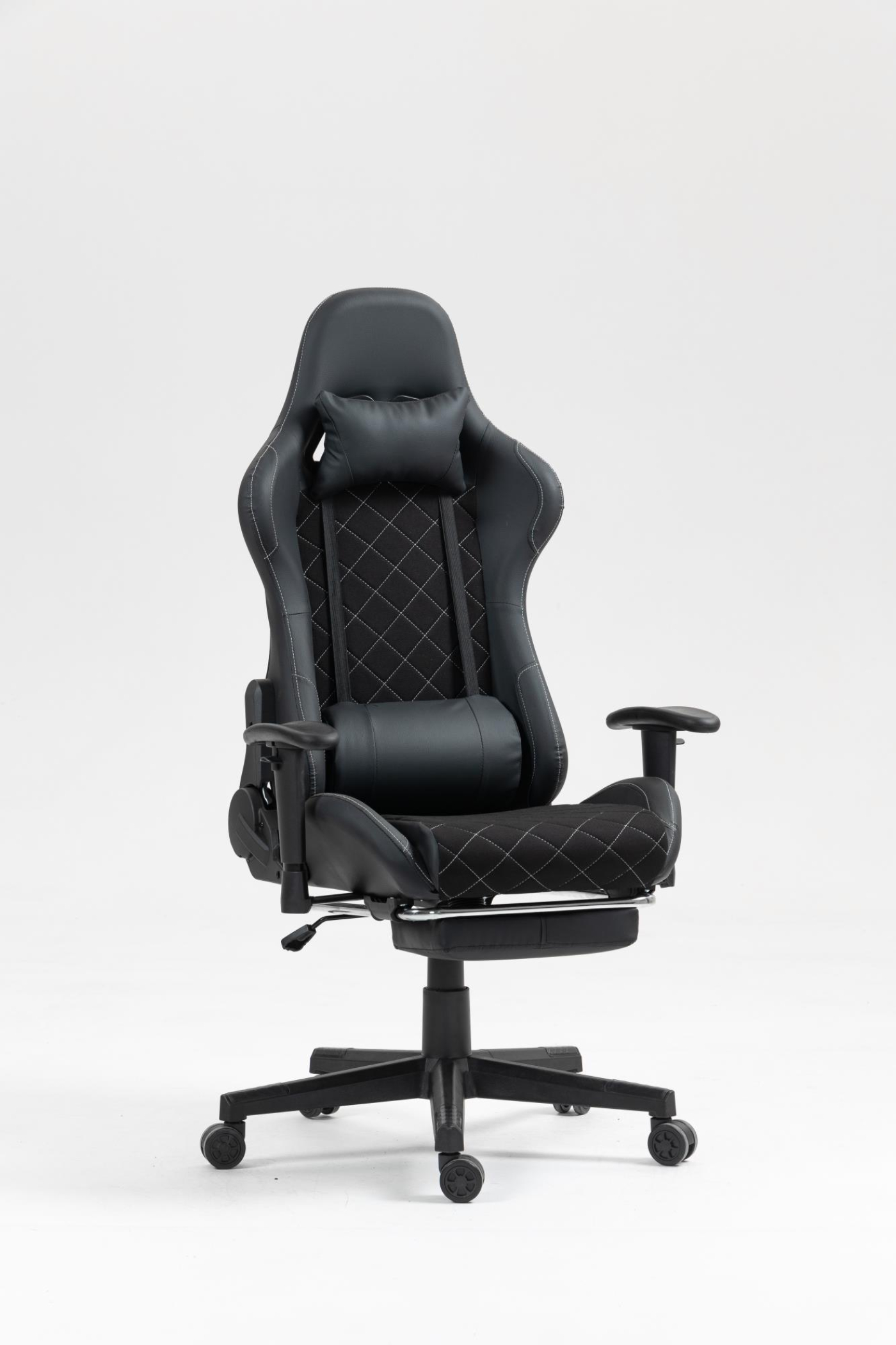 Spielstuhl Classic - Bürostuhl - Fußstütze - Stoffpolsterung - schwarz