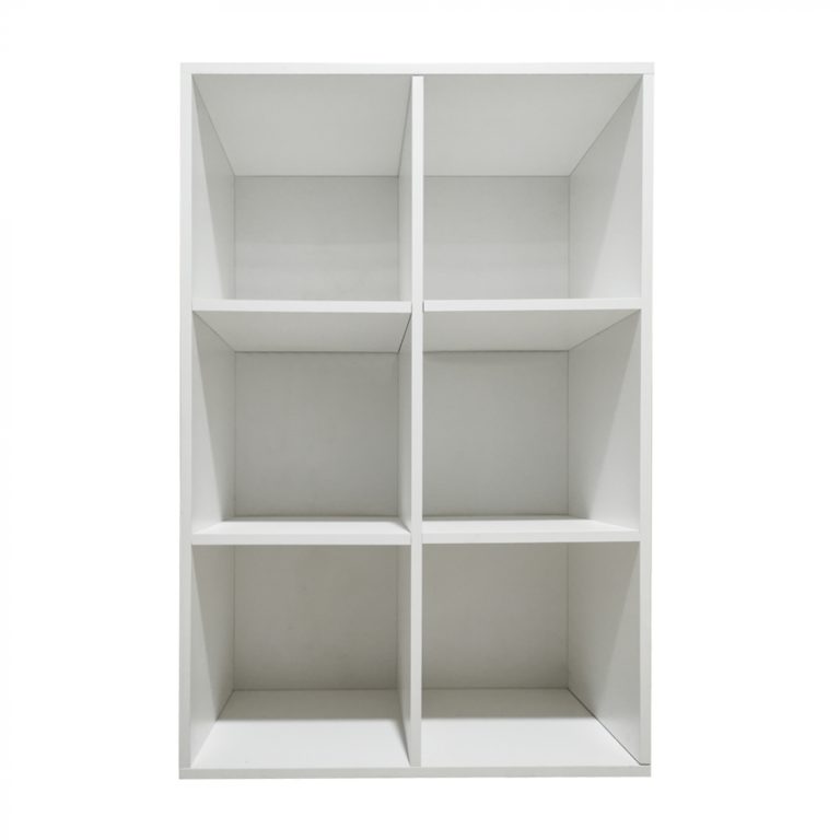 Fächerschrank 6 offene Fächer Aufbewahrungsschrank - Bücherregal - Wandschrank - weiß