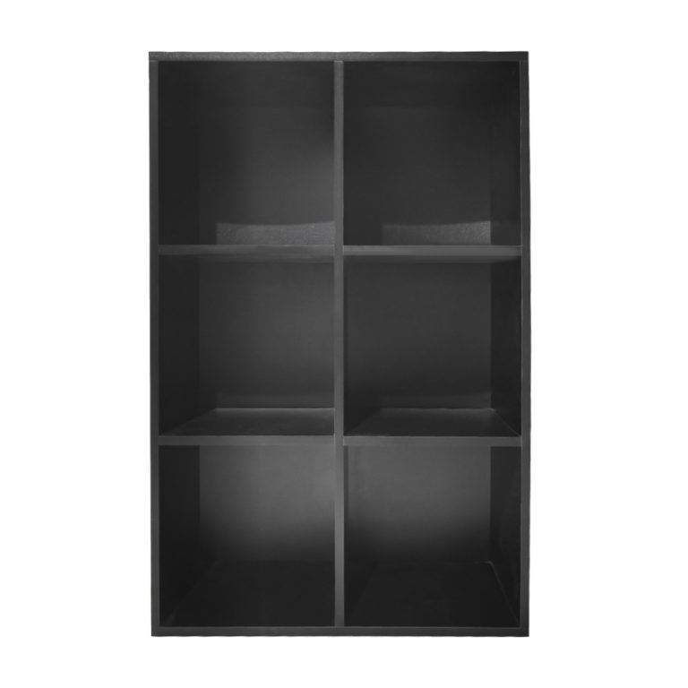 Fächerschrank Vakkie 6 offene Fächer Aufbewahrungsschrank - Bücherregal - Wandschrank - schwarz