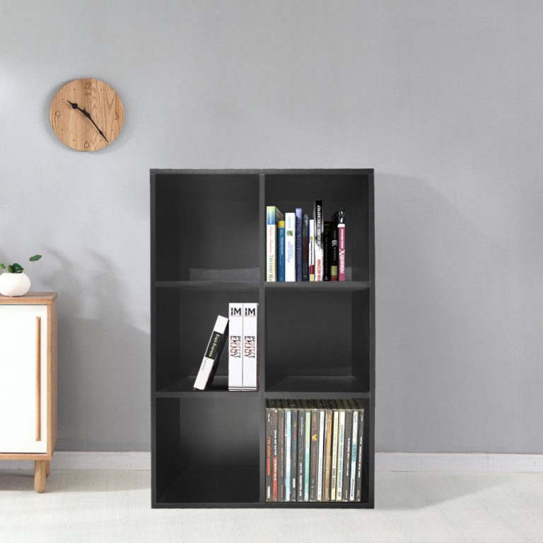 Fächerschrank Vakkie 6 offene Fächer Aufbewahrungsschrank - Bücherregal - Wandschrank - schwarz - alternatives Bild