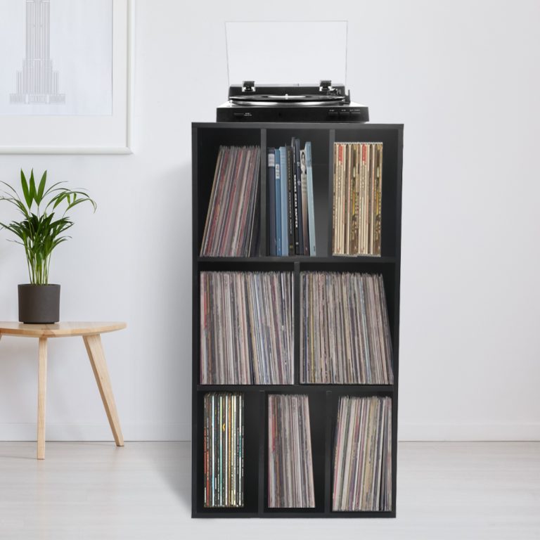 LP-Schallplattenschrank - Plattenschrank - LP-Schallplattenregal - Plattenregal - Bücherregal - 8 Fä - alternatives Bild