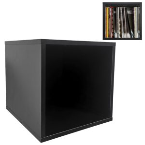 LP Vinyl-Würfelplattenschrank Stapelbares Multifunktions-Aufbewahrungssystem schwarz