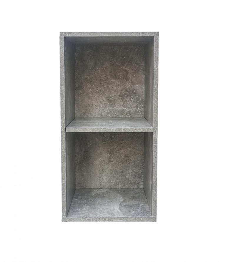 Aufbewahrungsschrank für Vinyl-LP-Schallplatten - 2 Fächer - grauer Beton - alternatives Bild