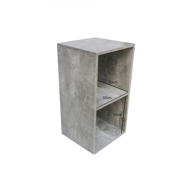   Aufbewahrungsschrank für Vinyl-LP-Schallplatten – 2 Fächer – grauer Beton