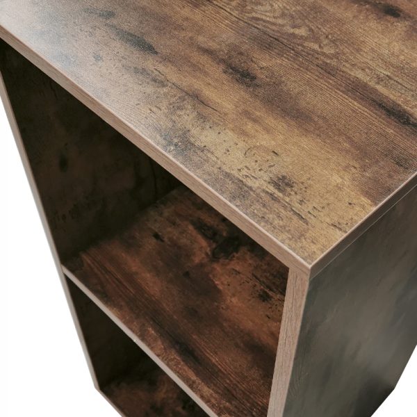   Aufbewahrungsschrank für Vinyl-LP-Schallplatten – Bücherregal – 2 Fächer – Nussbaum
