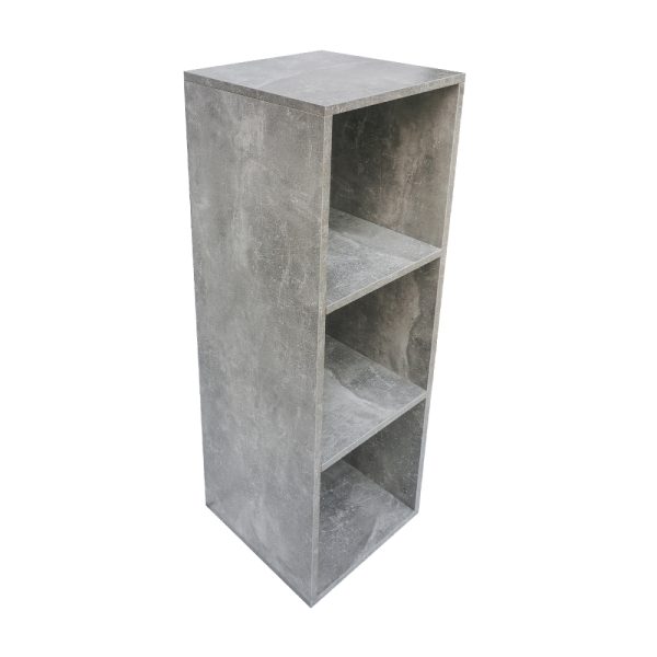   Regalschrank 3 offene Fächer Aufbewahrungsschrank – Bücherregal – Wandschrank – grauer