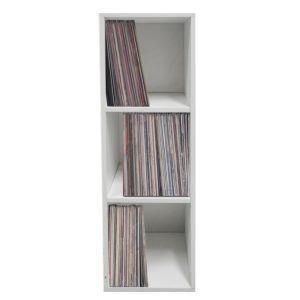 Schallplatten-Aufbewahrungsschrank - Aufbewahrung von Schallplatten - 3 Fächer - weiß