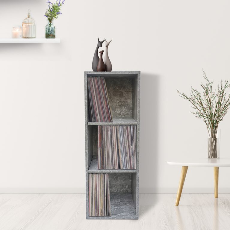 Lp Schallplatten Aufbewahrungsschrank - Aufbewahrung von Schallplatten - Bücherregal - 3 Fächer - Gr - alternatives Bild