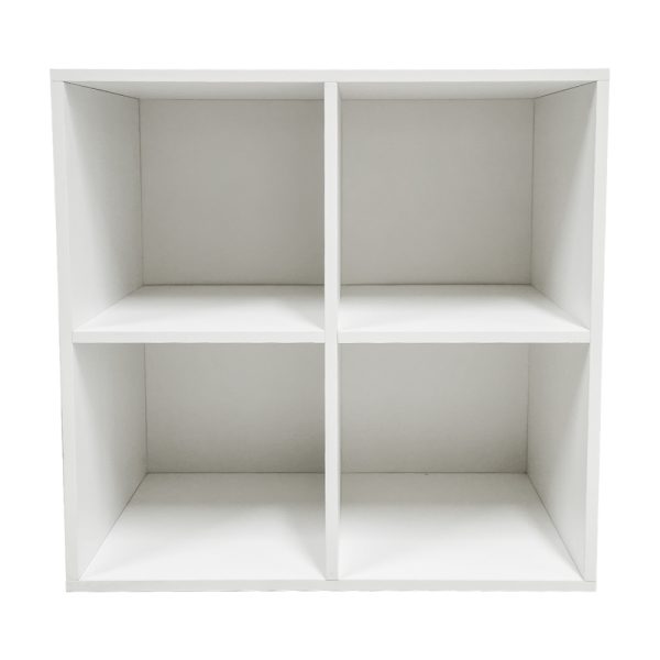   Aufbewahrungsschrank für Vinylplatten – Bücherregal – 4 Fächer – weiß