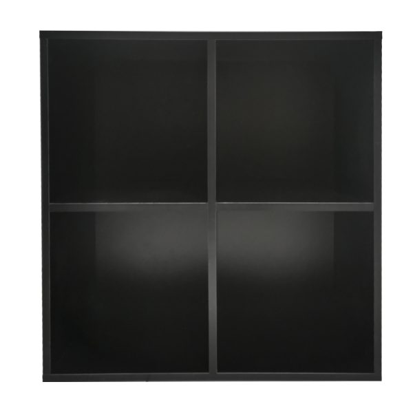   Aufbewahrungsschrank für Schallplatten-LPs – Bücherregal – 4 Fächer – schwarz