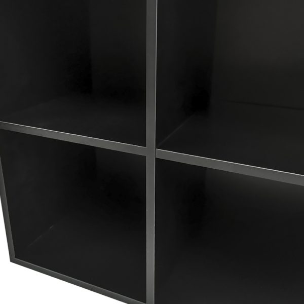   Aufbewahrungsschrank für Schallplatten-LPs – Bücherregal – 4 Fächer – schwarz