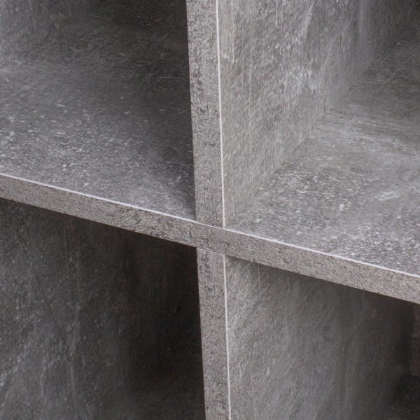   Schallplattenschrank – Aufbewahrung von Schallplatten – Bücherregal – grauer Beton