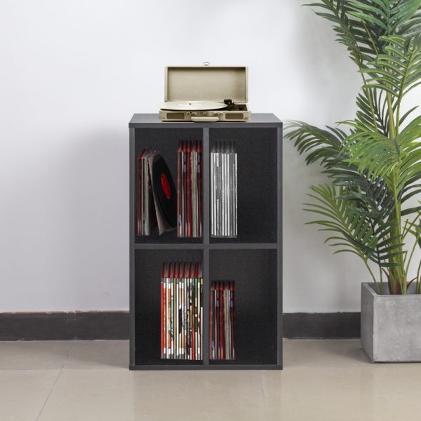   Vinyl-Schallplattenschrank – Aufbewahrung von Schallplatten – Plattenspielerschrank – schwarz