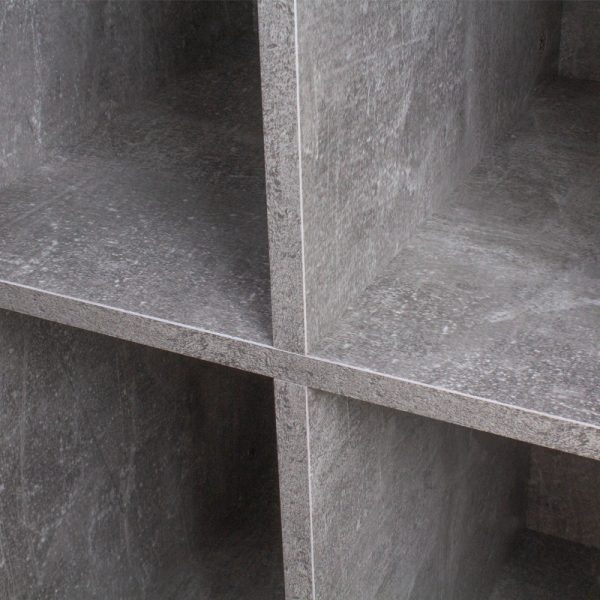  Schallplattenschrank – Aufbewahrung von Schallplatten – Plattenspielermöbel – graue Betonoptik