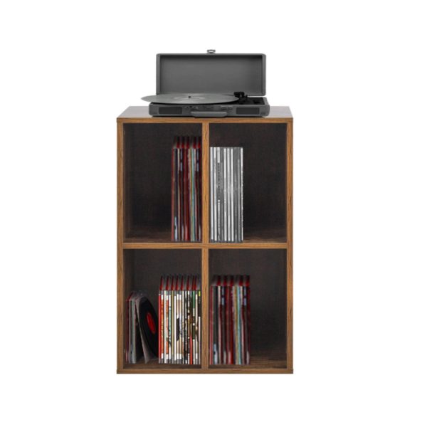  Vinyl-Schallplattenschrank – Aufbewahrung von Schallplatten – Plattenspielerschrank – braun