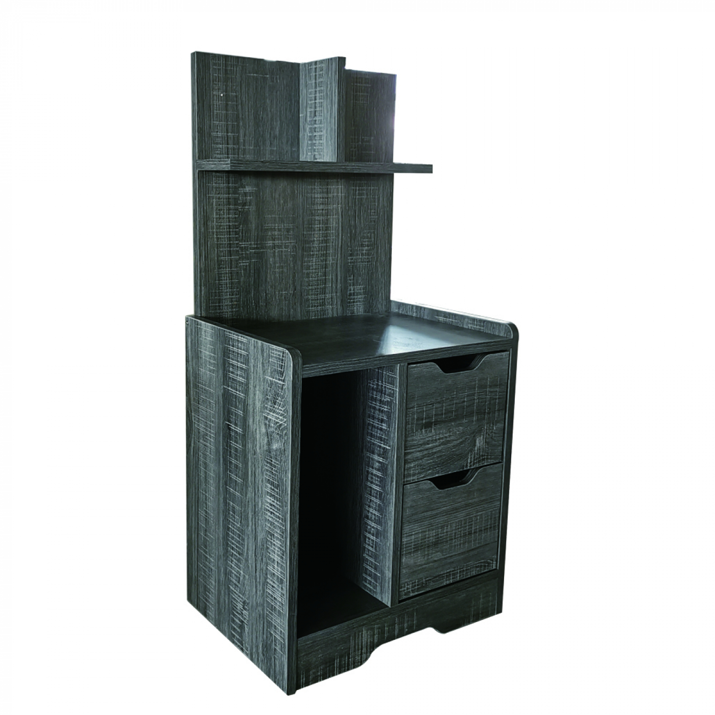 Nachttisch Wandschrank 84 cm hoch braun grau gefärbt - alternatives Bild