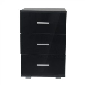 Nachttisch Flurschrank 3 Schubladen 63 cm hoch schwarz