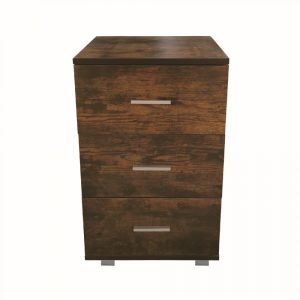 Nachttisch - Flurtisch - 3 Schubladen - 63 cm hoch - Vintage Braun