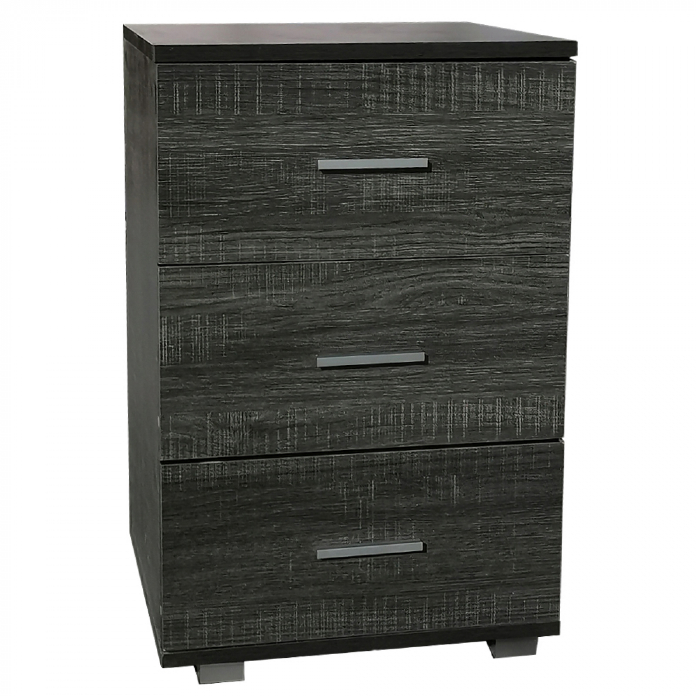 Nachttisch Flurschrank 3 Schubladen 63 cm hoch braun grau gefärbt